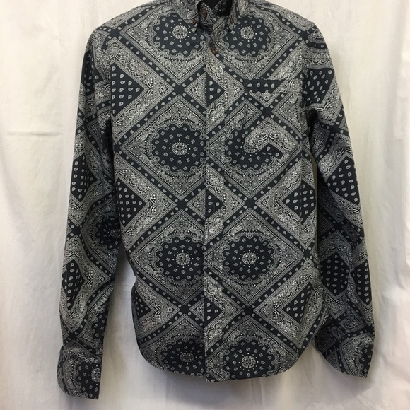 𝅺BLUE notes Men’s Cotton Button Down Shirt - Picture 4 of 8